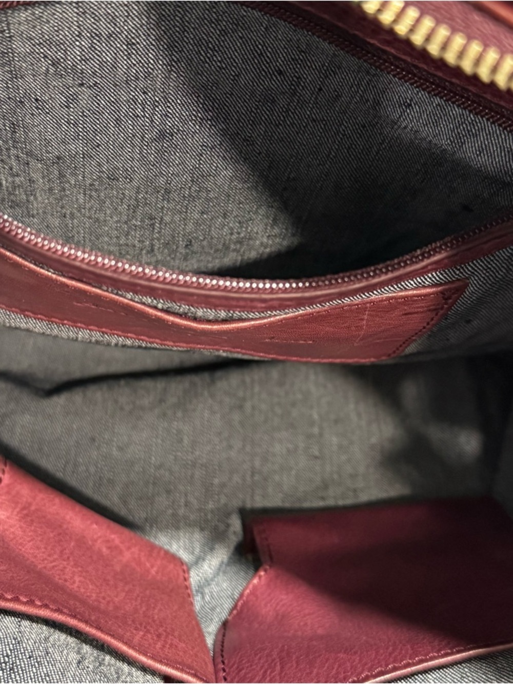 Christopher Kon Maroon Leather Hobo Bag - Pleated Slouchy Shoulder Purse - Picture 10 of 15
